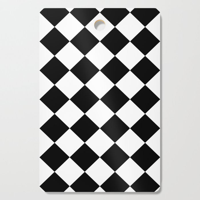Checkered (Black and White) Cutting Board Gallery Image 1