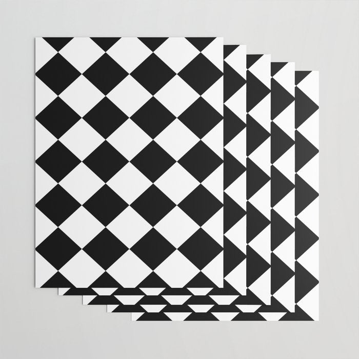 Checkered (Black and White) Wrapping Paper Gallery Image 3