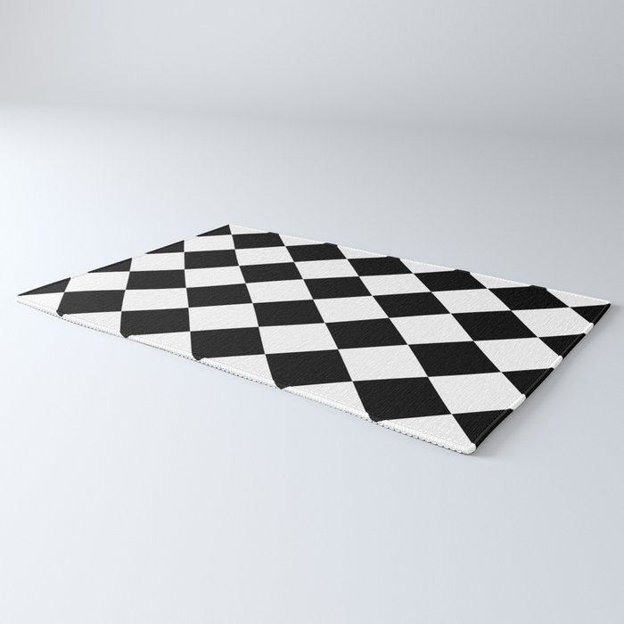 Checkered (Black and White) Rug Gallery Image 3