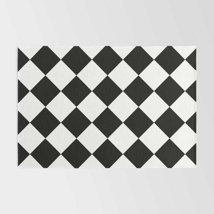 Checkered (Black and White) Rug Gallery Image 2