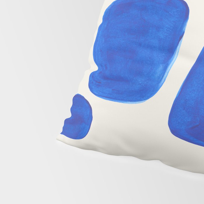 Minimalist Modern Mid Century Colorful Abstract Shapes Phthalo Blue Native Pebbles Stacked Pillow Sham Gallery Image 4