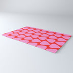 Preppy Pink and Red Plectrum Geo Pattern Rug Gallery Image 3