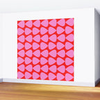 Preppy Pink and Red Plectrum Geo Pattern Wall Mural Gallery Image 2