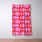 Preppy Pink and Red Plectrum Geo Pattern Window Curtain Gallery Image 3