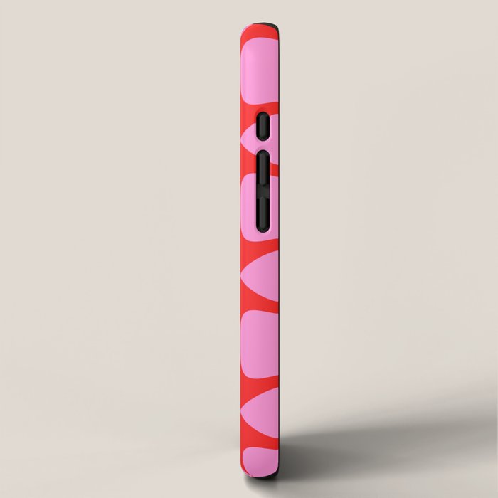 Preppy Pink and Red Plectrum Geo Pattern iPhone Case Gallery Image 2