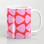Preppy Pink and Red Plectrum Geo Pattern Coffee Mug Gallery Image 1