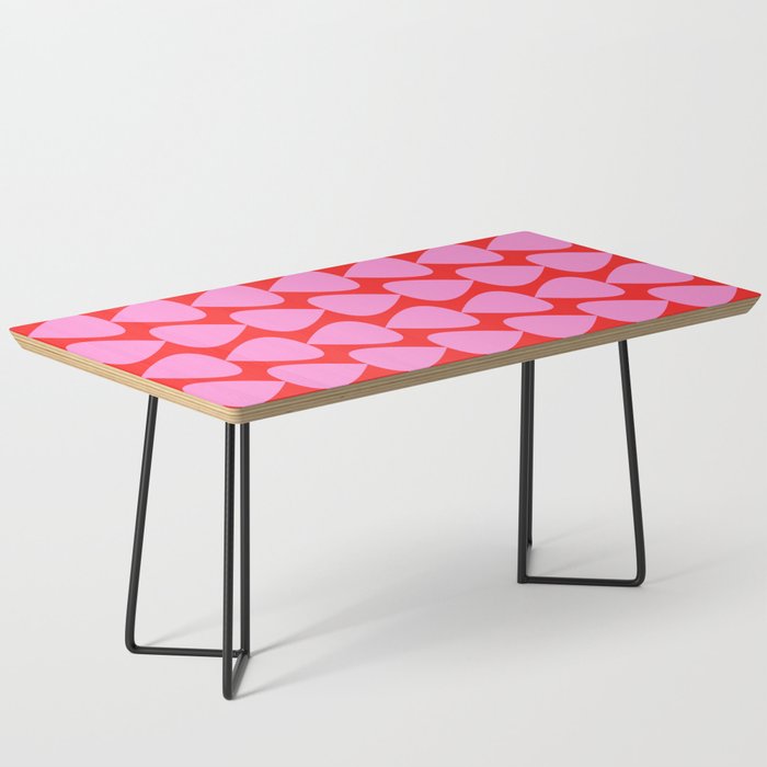 Preppy Pink and Red Plectrum Geo Pattern Coffee Table Gallery Image 1