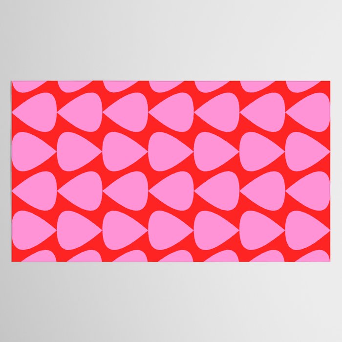Preppy Pink and Red Plectrum Geo Pattern Tablecloth Gallery Image 2