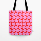 Preppy Pink and Red Plectrum Geo Pattern Tote Bag Gallery Image 1