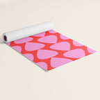 Preppy Pink and Red Plectrum Geo Pattern Yoga Mat Gallery Image 2