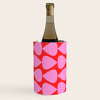 Preppy Pink and Red Plectrum Geo Pattern Wine Chiller Gallery Image 1