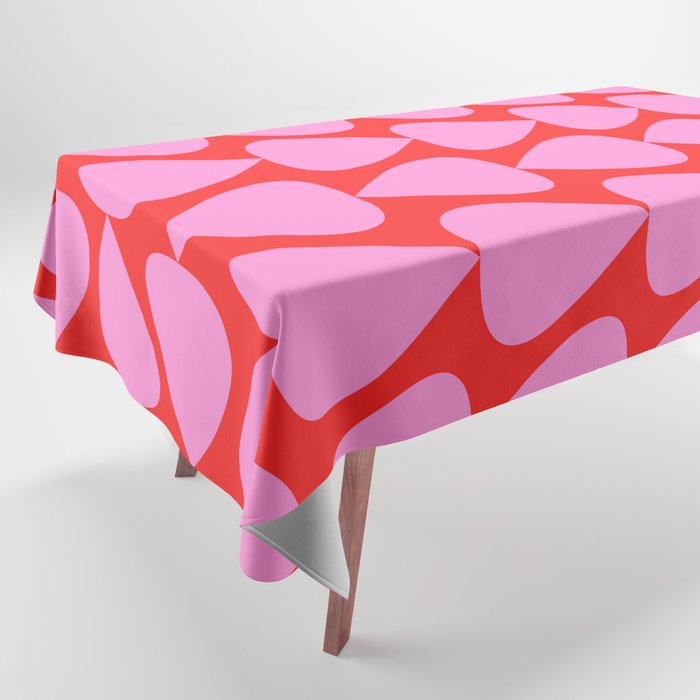Preppy Pink and Red Plectrum Geo Pattern Tablecloth Gallery Image 1