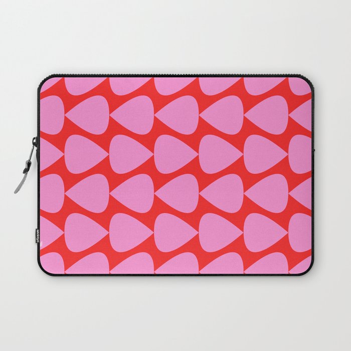Preppy Pink and Red Plectrum Geo Pattern Laptop Sleeve Gallery Image 1