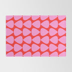 Preppy Pink and Red Plectrum Geo Pattern Rug Gallery Image 2