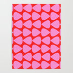 Preppy Pink and Red Plectrum Geo Pattern Poster Gallery Image 4