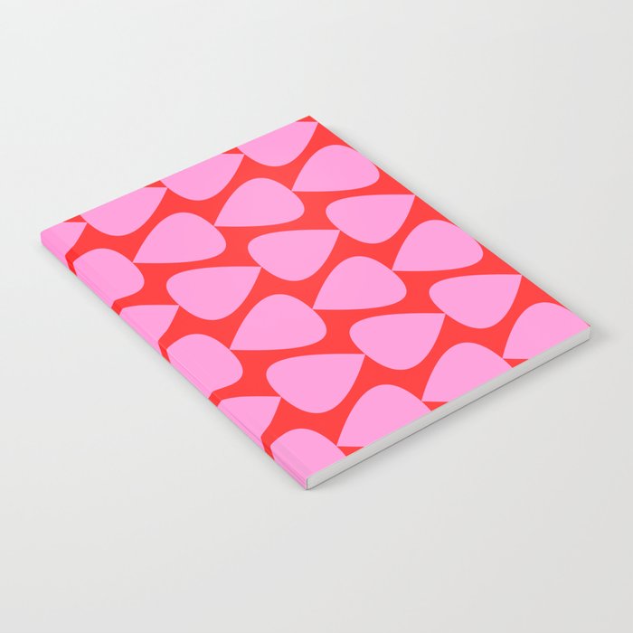 Preppy Pink and Red Plectrum Geo Pattern Notebook Gallery Image 1