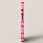 Preppy Pink and Red Plectrum Geo Pattern iPhone Case Gallery Image 2