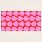 Preppy Pink and Red Plectrum Geo Pattern Desk Mat Gallery Image 3