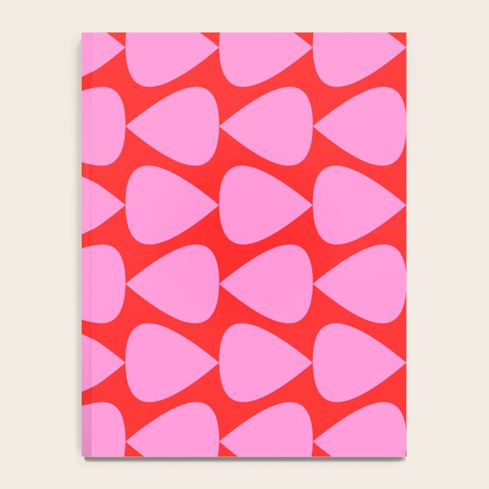 Preppy Pink and Red Plectrum Geo Pattern Notebook Gallery Image 4