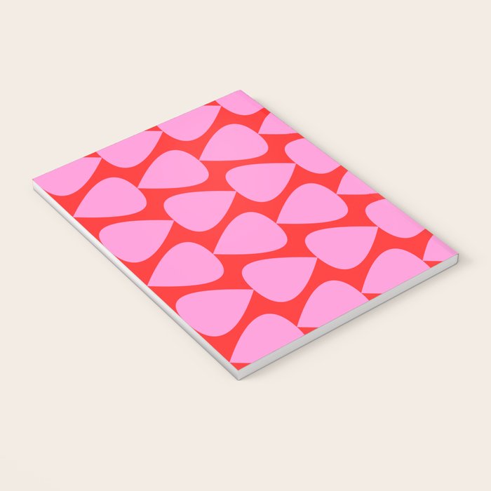 Preppy Pink and Red Plectrum Geo Pattern Notebook Gallery Image 3