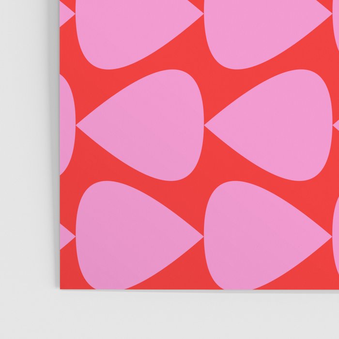 Preppy Pink and Red Plectrum Geo Pattern Poster Gallery Image 3