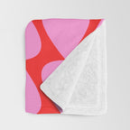 Preppy Pink and Red Plectrum Geo Pattern Throw Blanket Gallery Image 3