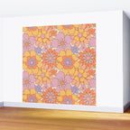 Retro hand drawn flower art pattern Wall Mural Gallery Image 2