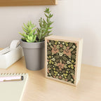 Sage, Dark Green, Peach & Cream Floral Pattern Mini Art Print Gallery Image 2