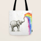 Rainbow Baby Elephant Tote Bag Gallery Image 1