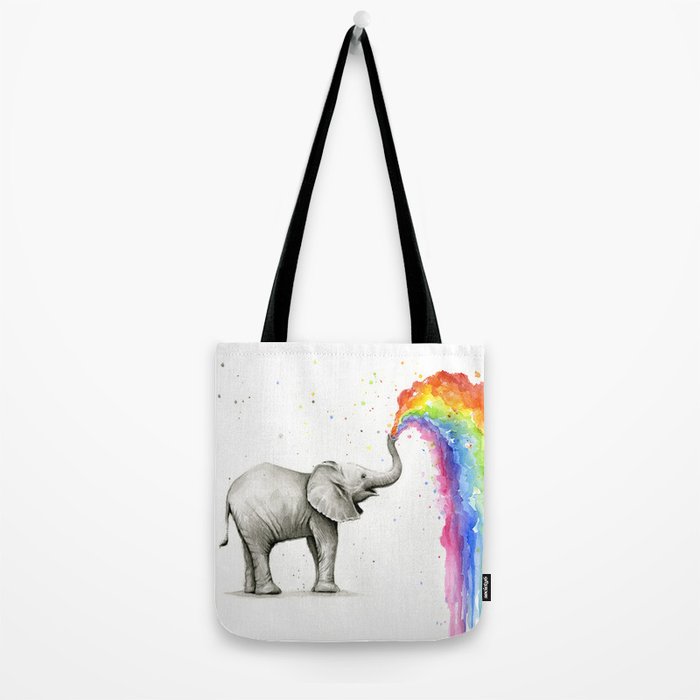 Rainbow Baby Elephant Tote Bag Gallery Image 2