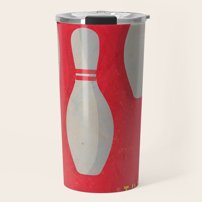 The Big Lebowski - Movie Poster, Coen brothers film, Jeff Bridges, John Turturro, bowling Travel Mug Gallery Image 1