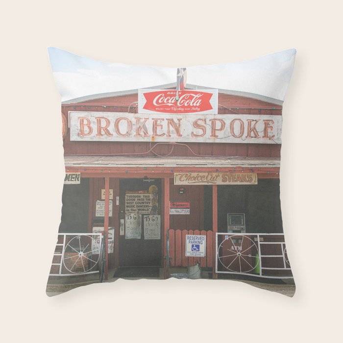 Broken Spoke Austin Texas Throw Pillow Gallery Image 6
