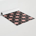 Midcentury Modern Atomic Starburst Pattern in Black and 50s Bathroom Pink Yoga Mat Gallery Image 2