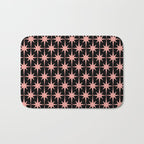 Midcentury Modern Atomic Starburst Pattern in Black and 50s Bathroom Pink Bath Mat Gallery Image 1