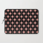 Midcentury Modern Atomic Starburst Pattern in Black and 50s Bathroom Pink Laptop Sleeve Gallery Image 1