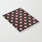 Midcentury Modern Atomic Starburst Pattern in Black and 50s Bathroom Pink Notebook Gallery Image 2