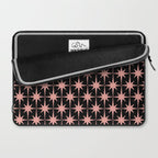 Midcentury Modern Atomic Starburst Pattern in Black and 50s Bathroom Pink Laptop Sleeve Gallery Image 2
