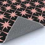 Midcentury Modern Atomic Starburst Pattern in Black and 50s Bathroom Pink Rug Gallery Image 4