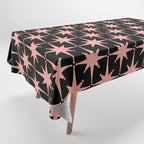 Midcentury Modern Atomic Starburst Pattern in Black and 50s Bathroom Pink Tablecloth Gallery Image 1