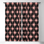 Midcentury Modern Atomic Starburst Pattern in Black and 50s Bathroom Pink Window Curtain Gallery Image 5