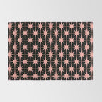 Midcentury Modern Atomic Starburst Pattern in Black and 50s Bathroom Pink Rug Gallery Image 2