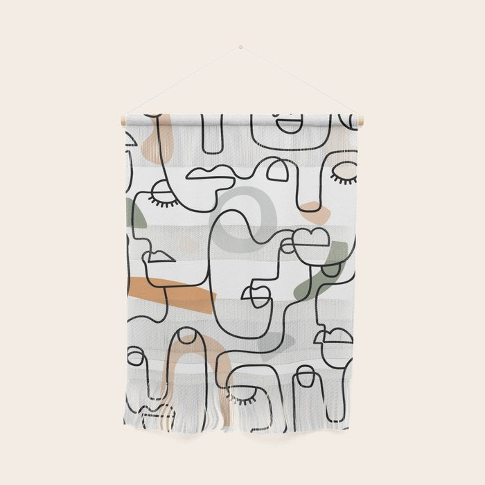 Single Line Faces Wall Hanging Gallery Image 1