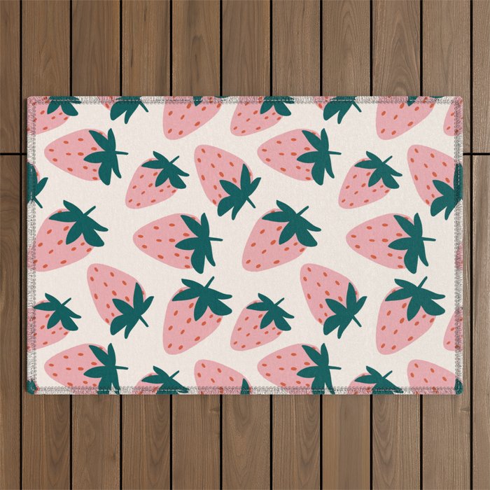 Cute Strawberry  Outdoor Rug Gallery Image 1
