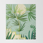 Midnight Moon Green Garden Scene Throw Blanket Gallery Image 2