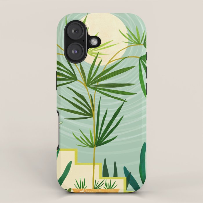 Midnight Moon Green Garden Scene iPhone Case Gallery Image 1