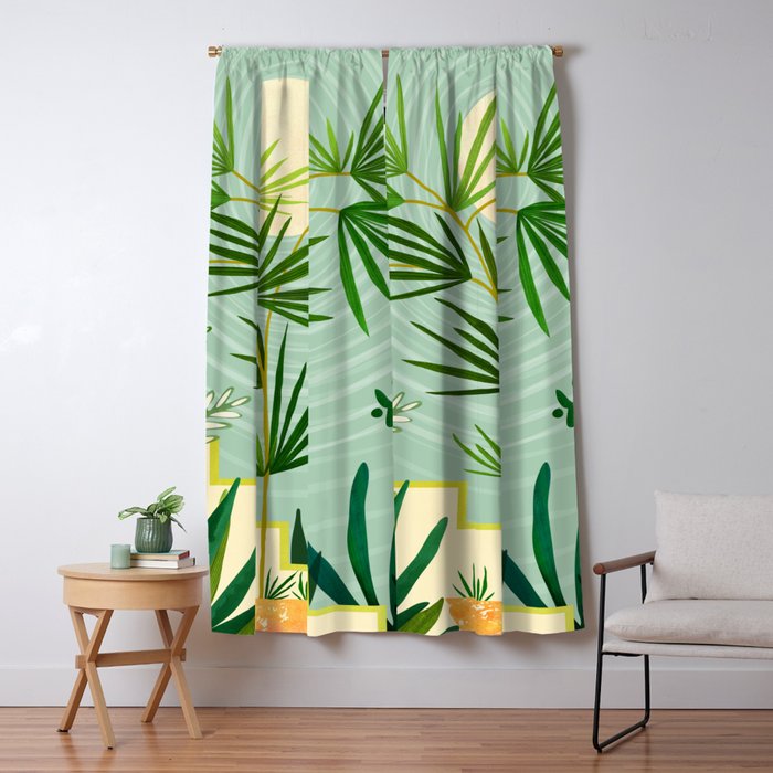 Midnight Moon Green Garden Scene Window Curtain Gallery Image 5