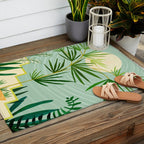 Midnight Moon Green Garden Scene Outdoor Rug Gallery Image 2