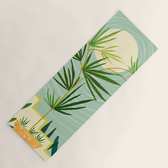 Midnight Moon Green Garden Scene Yoga Mat Gallery Image 1
