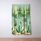 Midnight Moon Green Garden Scene Window Curtain Gallery Image 3