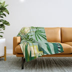 Midnight Moon Green Garden Scene Throw Blanket Gallery Image 1